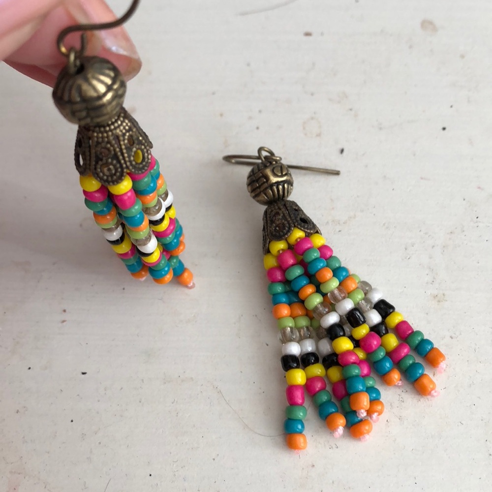 Beaded dangle earrings